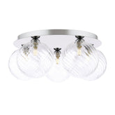 Foley 5 Light Flush Polished Chrome With Closed Glass