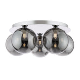 Foley 5 Light Flush Polished Chrome With Smoked Glass