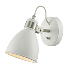 Frederick Single Wall Spotlight White Satin Chrome