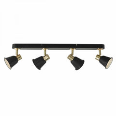 Fry 4 Light Bar Spotlight Black & Rose Gold dar lighting