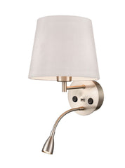 Franklite, Wall Bracket with USB/LED. Satin nickel