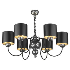 David Hunt Lighting Garbo 6 Light Pewter Black Silver Shades GAR0621