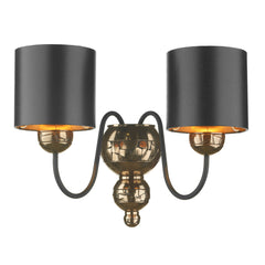 David Hunt Lighting Garbo Bronze Wall Light Black Shades GAR0973