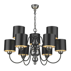 David Hunt Lighting Garbo 9 Light Pewter Black Silver Shades