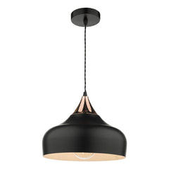 Gaucho 1 Light Single Pendant Black And Copper Dar Lighting
