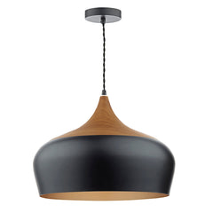 Gaucho 1 Lt Pendant Black Large GAU8622 Dar Lighting