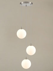 Galaxy 3 Light Spreader in satin nickel with matt opal glass
