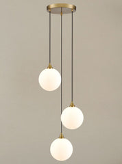 Galaxy 3 Light Spreader in aged brass with matt opal glass