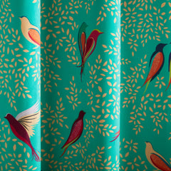 Green Birds Green Readymade Curtains