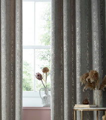 Gypsophila Silver Readymade Curtains