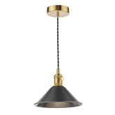 Hadano Pendant Natural Brass With Antique Pewter Shade