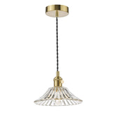 Hadano Pendant Natural Brass With Flared Glass Shade