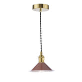 Hadano 1 Light Pendant Natural Brass With Umber Shade