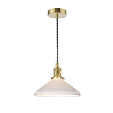Hadano Pendant Natural Brass & Ceramic Shallow Shade