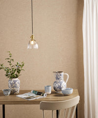 Hadano Pendant Natural Brass and Scalloped Bell Glass