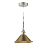 Hadano Pendant Antique Chrome With Aged Brass Shade