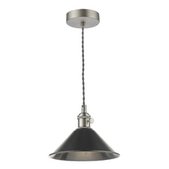Hadano Pendant Antique Chrome With Antique Pewter Shade