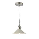 Hadano 1 Light Pendant Antique Chrome With Cashmere Shade