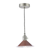 Hadano 1 Light Pendant Antique Chrome With Umber Shade