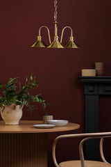 Hadano 3 Light Pendant Natural Brass and Aged Brass
