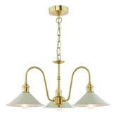 Hadano 3 Light Pendant Natural Brass and Matt Taupe