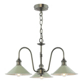 Hadano 3 Light Pendant Antique Chrome and Matt Taupe