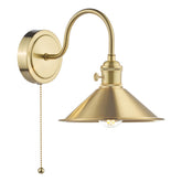 Hadano Wall Light Brass With Brass Shade