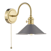 Hadano Wall Light Brass With Antique Pewter Shade