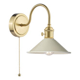 Hadano Wall Light Natural Brass With Cashmere Shade