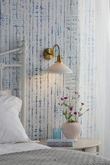 Hadano Wall Light Natural Brass & Ceramic Shallow Shade
