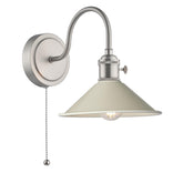 Hadano Wall Light Antique Chrome With Cashmere Shade