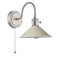 Hadano Wall Light Antique Chrome With Cashmere Shade