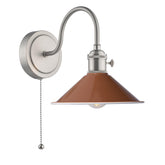 Hadano Wall Light Antique Chrome With Umber Shade