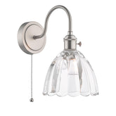 Hadano Wall Light Antique Chrome and Scalloped Bell Glass