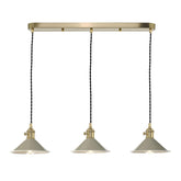 Hadano 3 Light Brass Suspension With Cashmere Shades