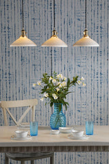 Hadano 3 Light Bar Pendant Natural Brass & Ceramic Shallow Shade