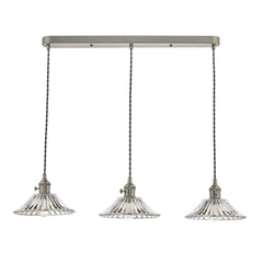 Hadano Triple Bar Pendant Modular Dar Lighting Antique Chrome