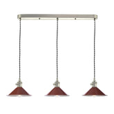 Hadano 3 Light Antique Chrome Suspension With Umber Shades
