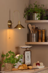 Hadano Wall Light Natural Brass and Aged Brass