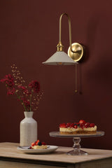 Hadano Wall Light Natural Brass and Matt Taupe