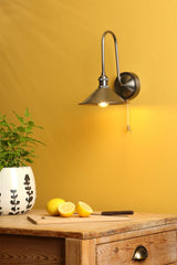 Hadano Wall Light Antique Chrome and Aged Brass