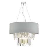 Halle 6 lt Pendant Grey and Crystal HAL0639 Dar Lighting