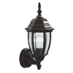 Hambro Uplighter Garden Wall Light HAM162235 Black Gold Finish