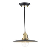 Hannover 1 Light Pendant Black Antique Brass