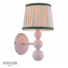 Joules Harewood Wall Light Matt Pink and Green With Shade