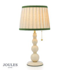 Joules Harewood Table Lamp Matt Cream and Matt Antique Brass With Shade