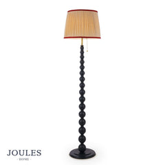 Joules Harewood Floor Lamp Matt Blue and Matt Antique Brass With Shade