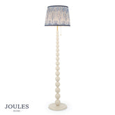 Joules Harewood Floor Lamp Matt Cream and Matt Antique Brass With Shade
