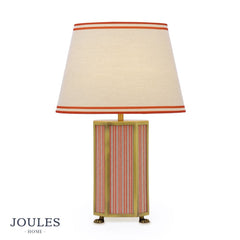 Joules Helmingham Table Lamp Matt Antique Brass With Shade Red Stripe
