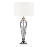 Hinton Table Lamp Polished Chrome Crystal With Shade